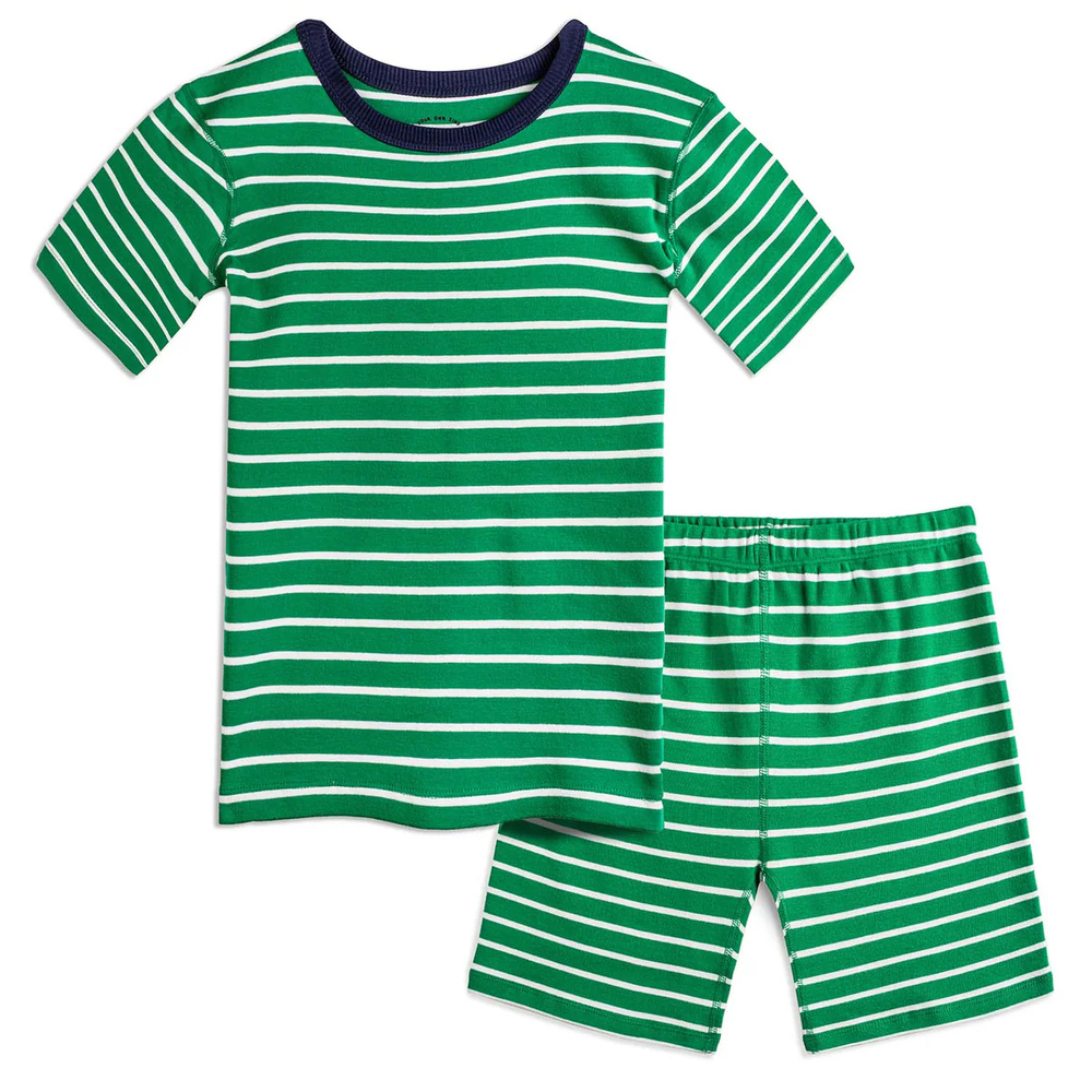 Mightly Boys Green Stripe 2-piece Pajamas size: 6-14 Years
